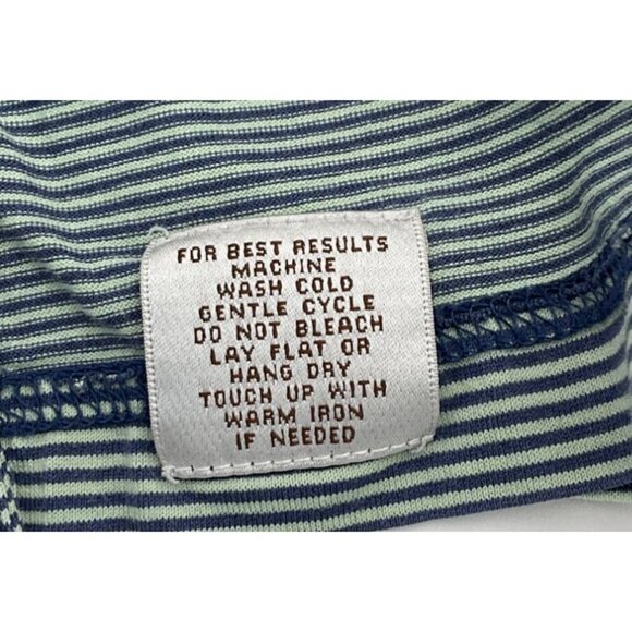 Peter Millar Crown Sport Striped Polo Shirt XXL Green Blue Cotton Short Sleeve - Picture 7 of 8